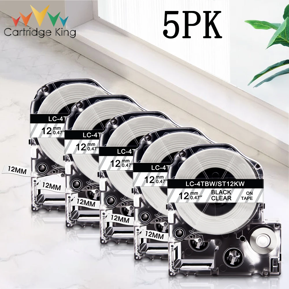 5 шт., 12 мм лента для этикеток для Epson ST12KW LK-4TBN, прозрачная лента для этикеток кассеты SS12KW Espon, совместимая с Epson LW 300 400 Print
5 шт., 12 мм лента для этикеток для Epson ST12KW LK-4TBN, прозрачная лента для этикеток кассеты SS12KW Espon, совместимая с Epson LW 300 400 Print