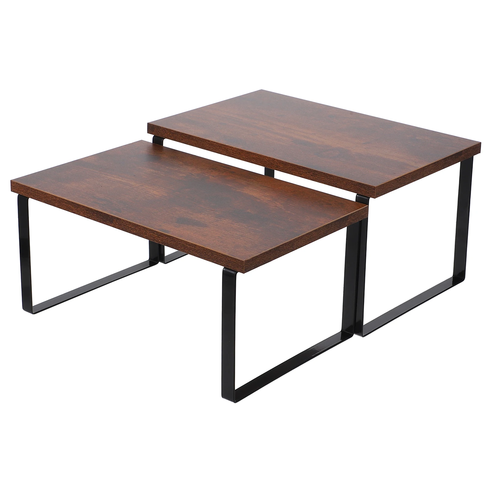 2Pcs Wood Cabinet Shelf Organizer Kitchen Storage Rack Multifunctional Countertop Spice Display Stand Compact Design