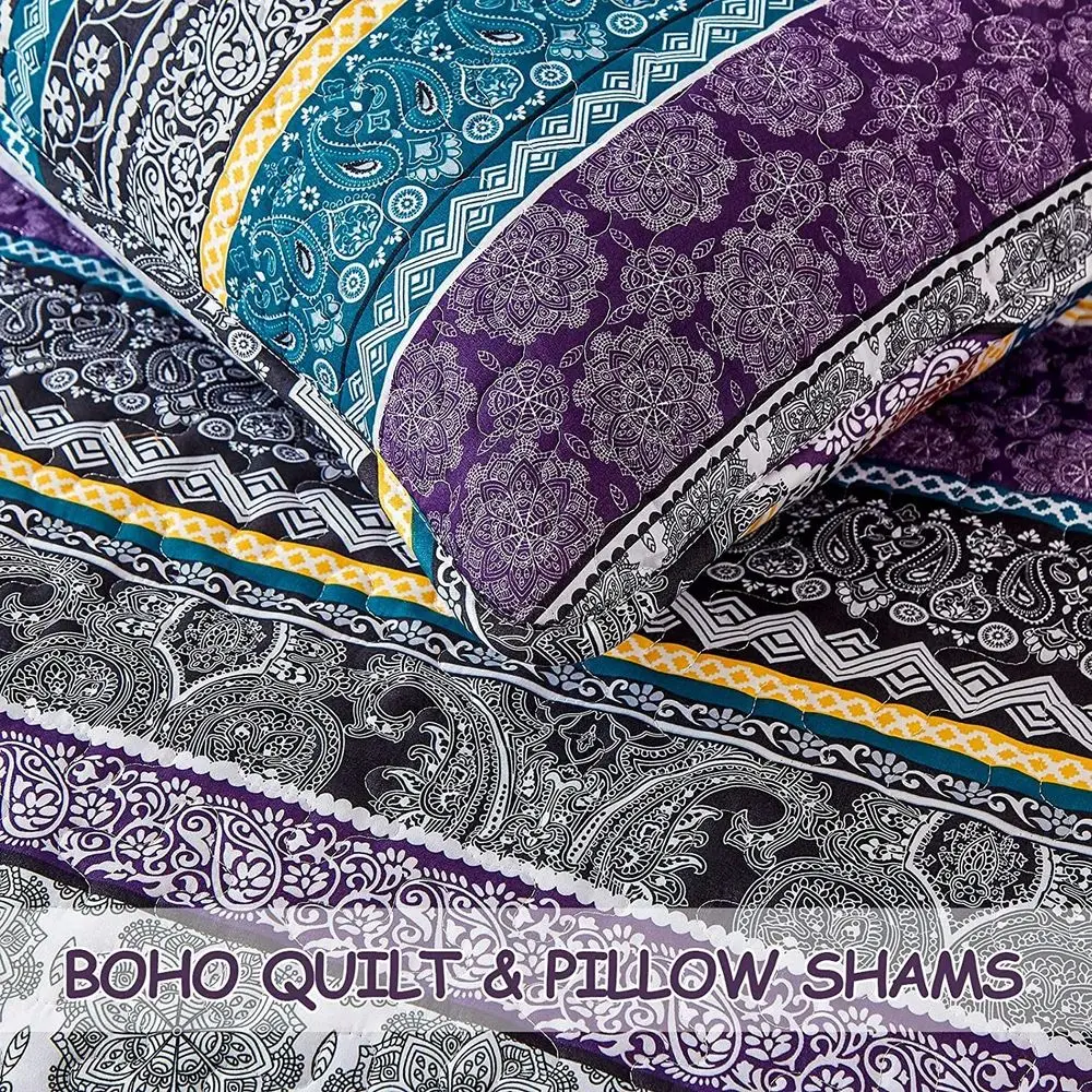 Pieces Boho Quilt Set Queen King Size, Purple Bohemian Quilt Sets, Lightweight Summer Bedspread Coverlet Bedding Set For All Se
Pieces Boho Quilt Set Queen King Size, Purple Bohemian Quilt Sets, Lightweight Summer Bedspread Coverlet Bedding Set For All Se