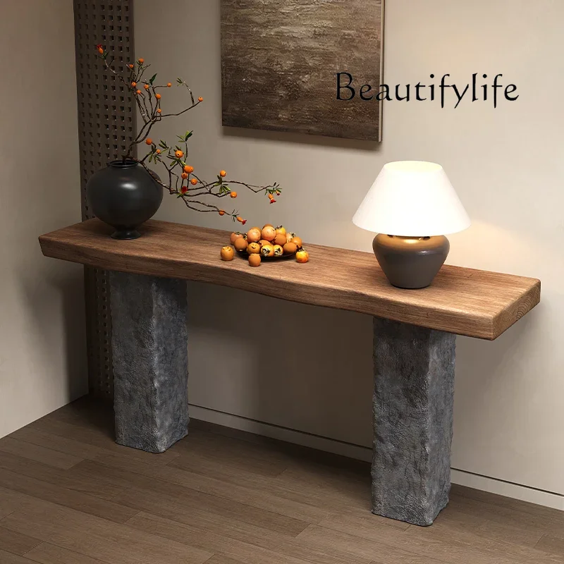 Aesthetic medieval style solid wood entrance imitation stone end view table modern simple narrow table narrow edge high sense
Aesthetic medieval style solid wood entrance imitation stone end view table modern simple narrow table narrow edge high sense