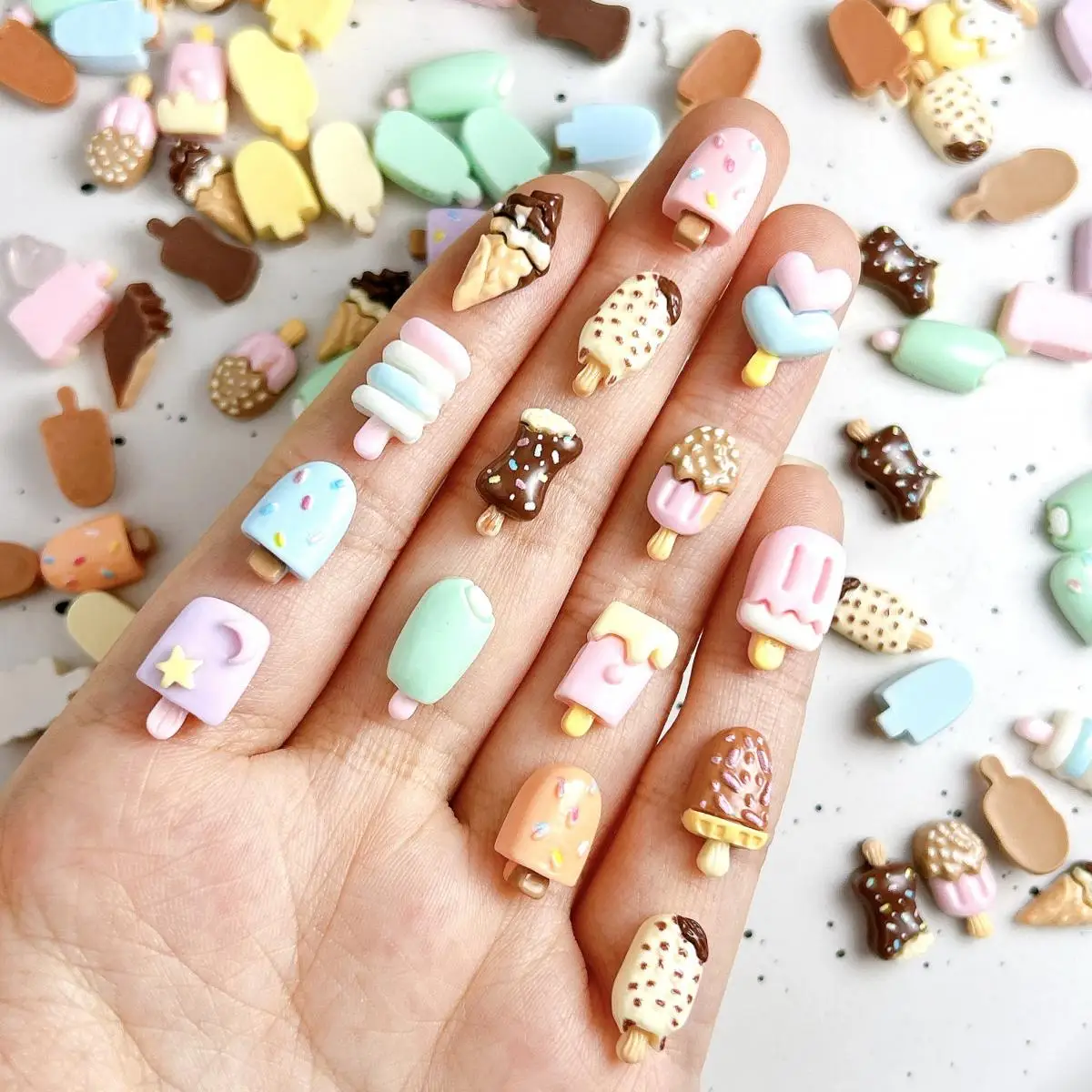 Random Mixed 3D Resin Cute Cartoon Crispy Ice Cream Nail Art Decoration Kawaii Ice Cream Nail Charm Handmade DIY Accessories
Random Mixed 3D Resin Cute Cartoon Crispy Ice Cream Nail Art Decoration Kawaii Ice Cream Nail Charm Handmade DIY Accessories