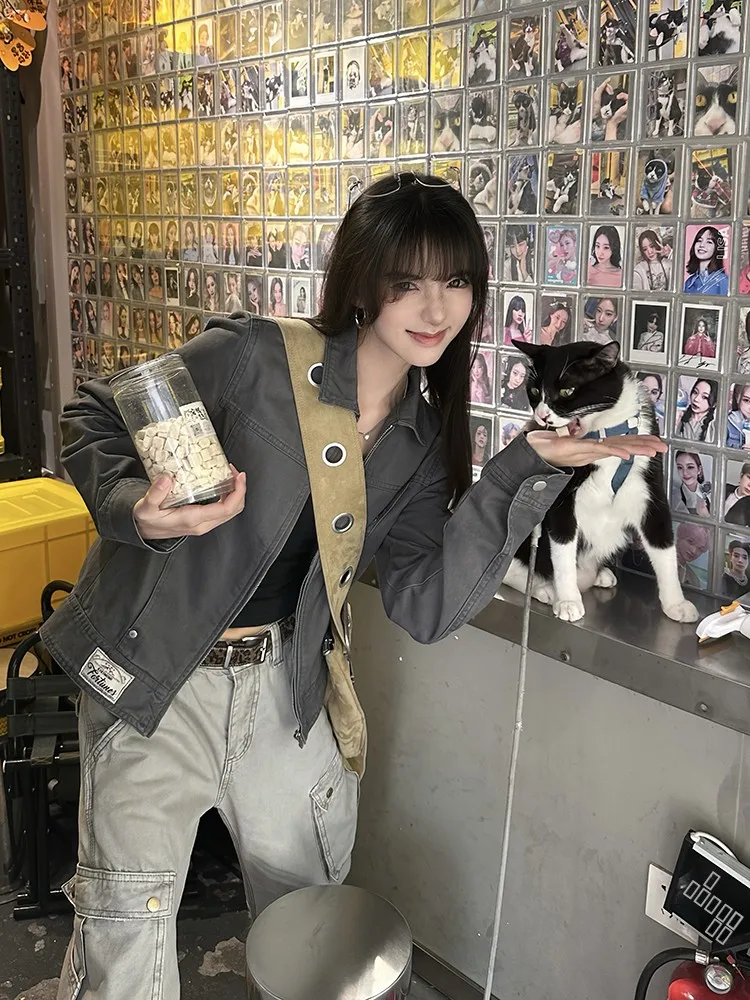 URKR Design Sensation Casual ort Workwear Jaet Women's Collared Outerwear American Retro High-End Feelings Leisure Trend
URKR Design Sensation Casual ort Workwear Jaet Women's Collared Outerwear American Retro High-End Feelings Leisure Trend