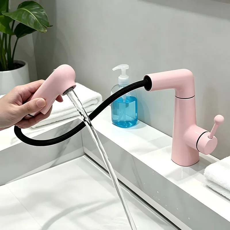 Pink Bathroom Faucet Yellow 60CM Pull-out tap Red Cold and Hot Water Mixer Rainwater Tap Adjustable height 5CM Black/White/Grey
Pink Bathroom Faucet Yellow 60CM Pull-out tap Red Cold and Hot Water Mixer Rainwater Tap Adjustable height 5CM Black/White/Grey