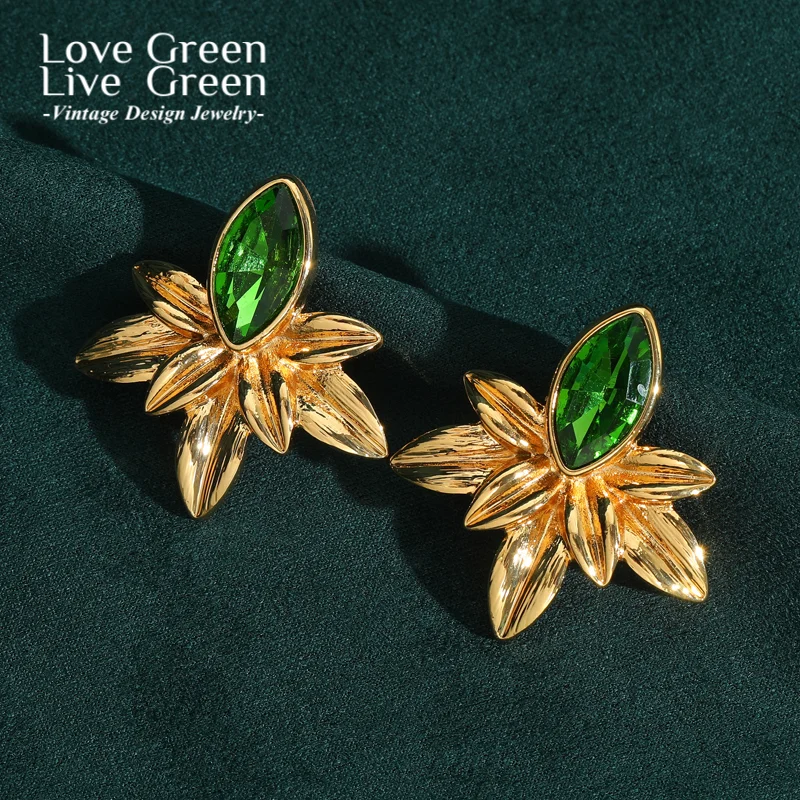 Vintage Green Crystal Gold Color Leaf Earrings Flower Woman Elegant Luxury Quality Jewelry Fashion Designer Gift Wedding 2025
Vintage Green Crystal Gold Color Leaf Earrings Flower Woman Elegant Luxury Quality Jewelry Fashion Designer Gift Wedding 2025