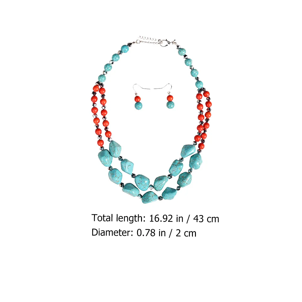 Retro Clavicle Chain Earrings Necklace Statement Multi-layer Jewelry Turquoise Costume Multilayer Miss
Retro Clavicle Chain Earrings Necklace Statement Multi-layer Jewelry Turquoise Costume Multilayer Miss