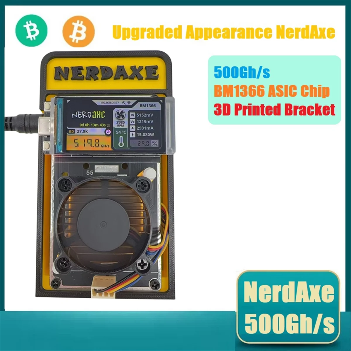 T07CHOT-NerdAxe Solo Lottery BTC Miner 500Gh/S BM1366 ASIC Chip NerdMiner Miner Bitaxe Lottery Miner 3D Printed Bracket UK PLUG
T07CHOT-NerdAxe Solo Lottery BTC Miner 500Gh/S BM1366 ASIC Chip NerdMiner Miner Bitaxe Lottery Miner 3D Printed Bracket UK PLUG