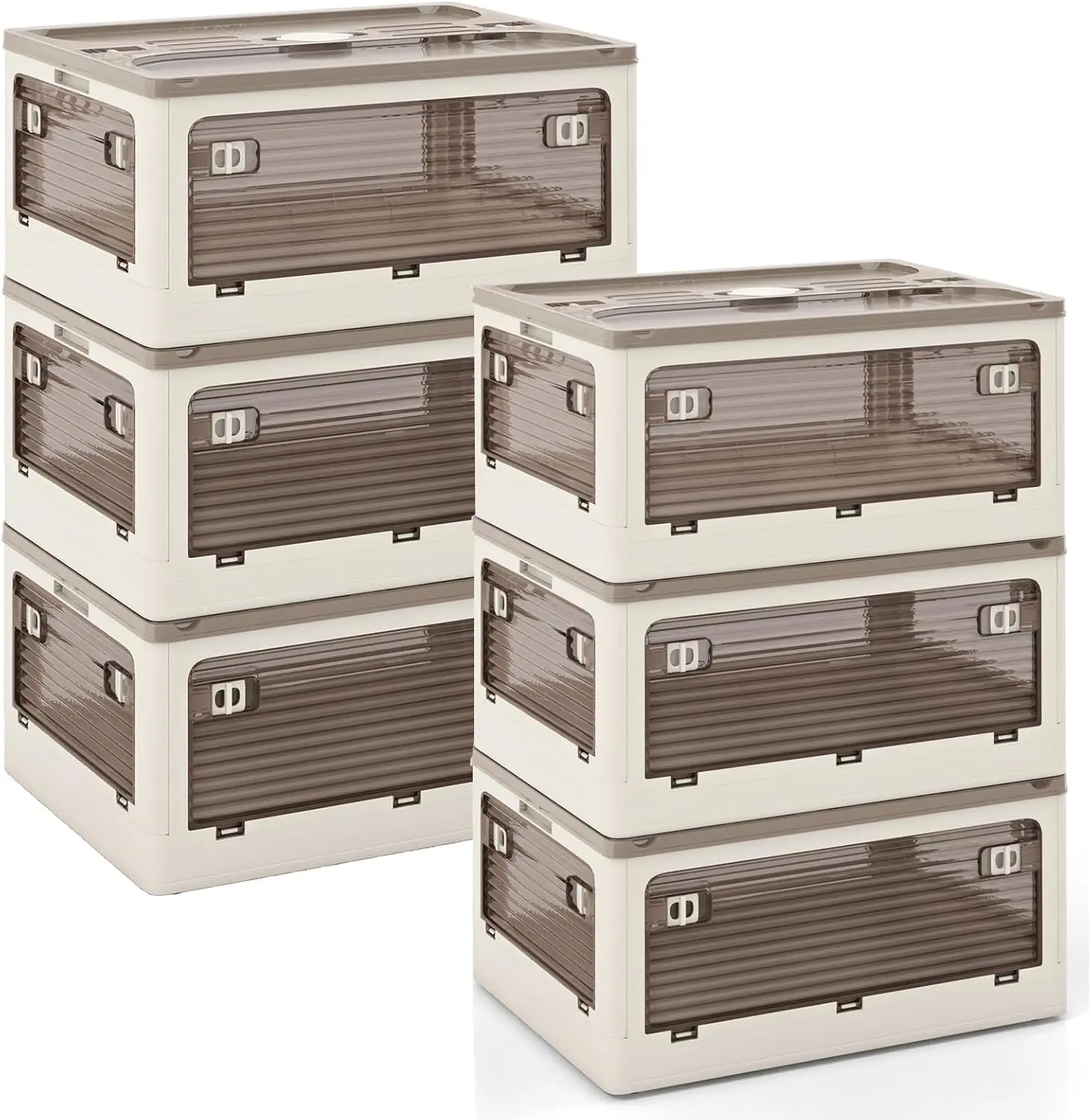 Storage Bins with Lids and Hidden Wheels, 108 Gal Total Capacity, 6 Pack Stackable Collapsible Storage Boxes with 5 Ope
Storage Bins with Lids and Hidden Wheels, 108 Gal Total Capacity, 6 Pack Stackable Collapsible Storage Boxes with 5 Ope