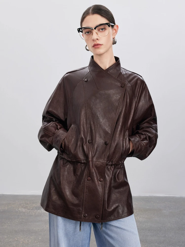 Vintage Genuine Leather Windbreaker Jackets for Women High-end Simple Stand Collar Casual Loose Soft Oil Wax Real Sheepskin Coat
Vintage Genuine Leather Windbreaker Jackets for Women High-end Simple Stand Collar Casual Loose Soft Oil Wax Real Sheepskin Coat