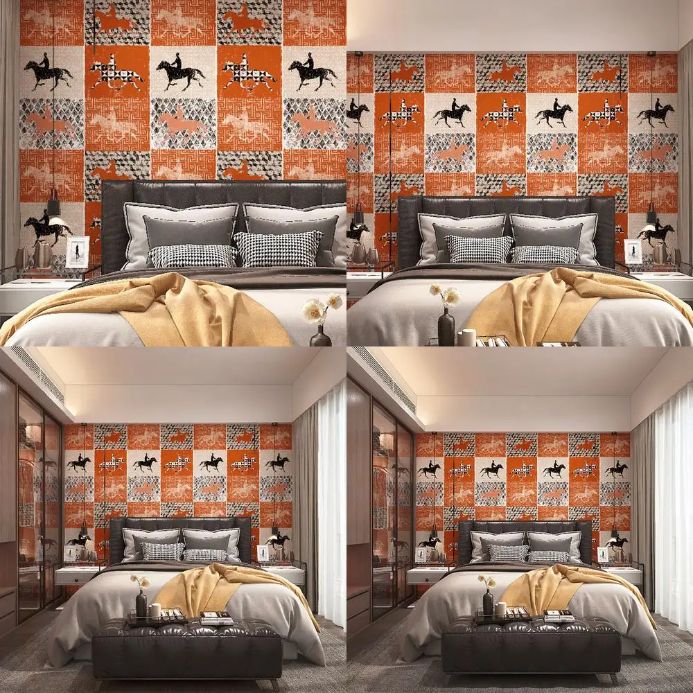American country vintage wallpaper orange red Nordic bedroom headboard living room luxury TV background wall paper
American country vintage wallpaper orange red Nordic bedroom headboard living room luxury TV background wall paper