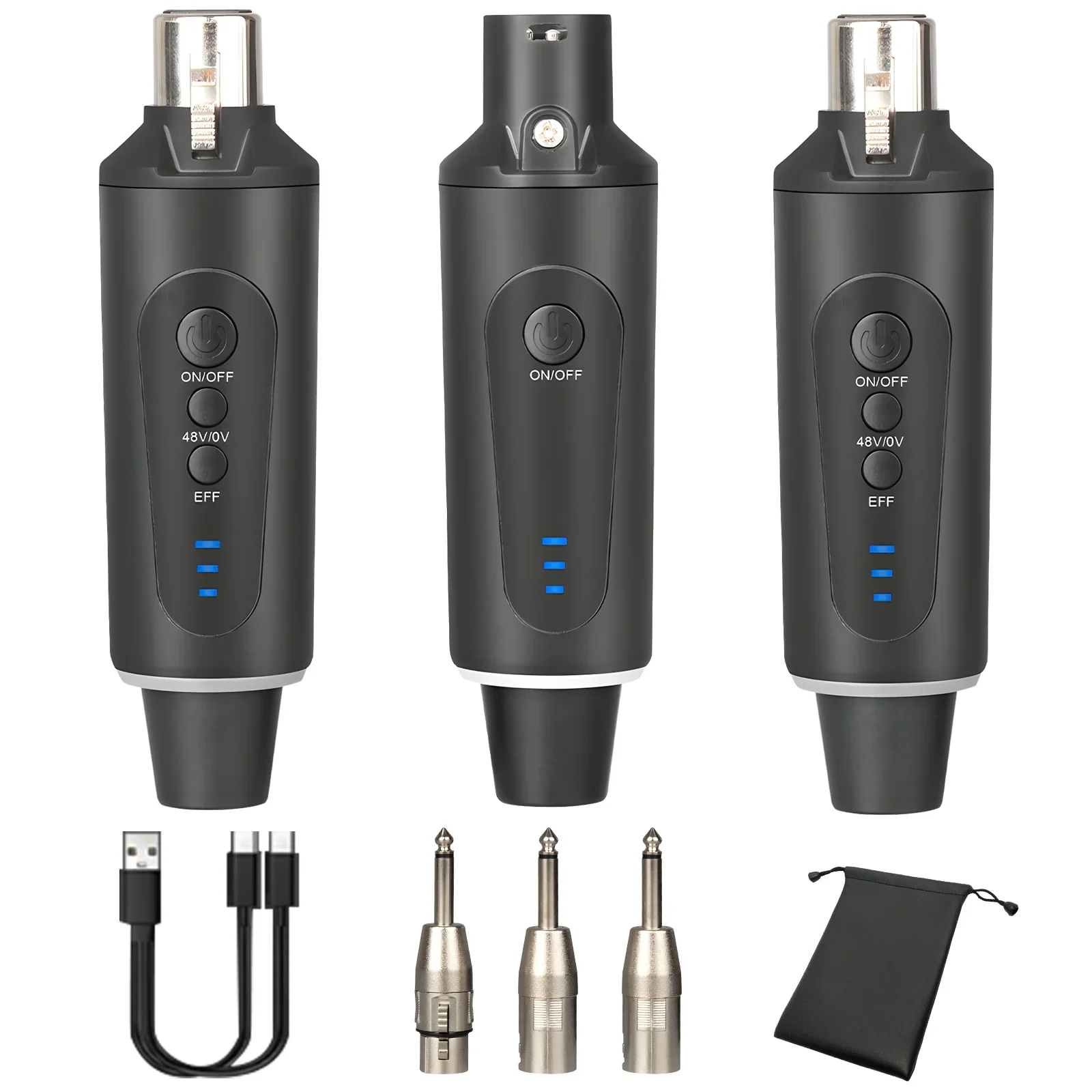 2.4GHz Wireless XLR Transmitter and Receiver for Condenser Dynamic Microphone Rechargeable Converter Adapter with Reverberation
2.4GHz Wireless XLR Transmitter and Receiver for Condenser Dynamic Microphone Rechargeable Converter Adapter with Reverberation
