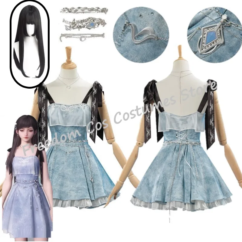 Caleb Couple Suit Love And Deepspace Cosplay Costume wig Blue sleeveless Dress Props Girls Women Clothes Halloween Party Suit
Caleb Couple Suit Love And Deepspace Cosplay Costume wig Blue sleeveless Dress Props Girls Women Clothes Halloween Party Suit