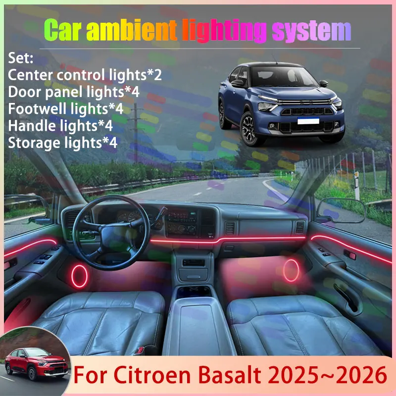 For Citroen Basalt CC26 2025 2026 SUV 2/18 in 1 Car Atmosphere Light Lamp RGB Shade Ensemble Streamer Atmosphere Set Accessories
For Citroen Basalt CC26 2025 2026 SUV 2/18 in 1 Car Atmosphere Light Lamp RGB Shade Ensemble Streamer Atmosphere Set Accessories