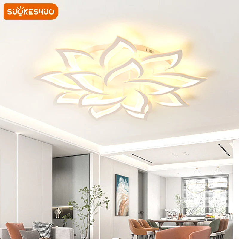 Modern LED Dimmable Flower Shaped Ceiling Light With Petal Embedded Fan Bedroom Living room Decorative Art Lighting Fixture
Modern LED Dimmable Flower Shaped Ceiling Light With Petal Embedded Fan Bedroom Living room Decorative Art Lighting Fixture