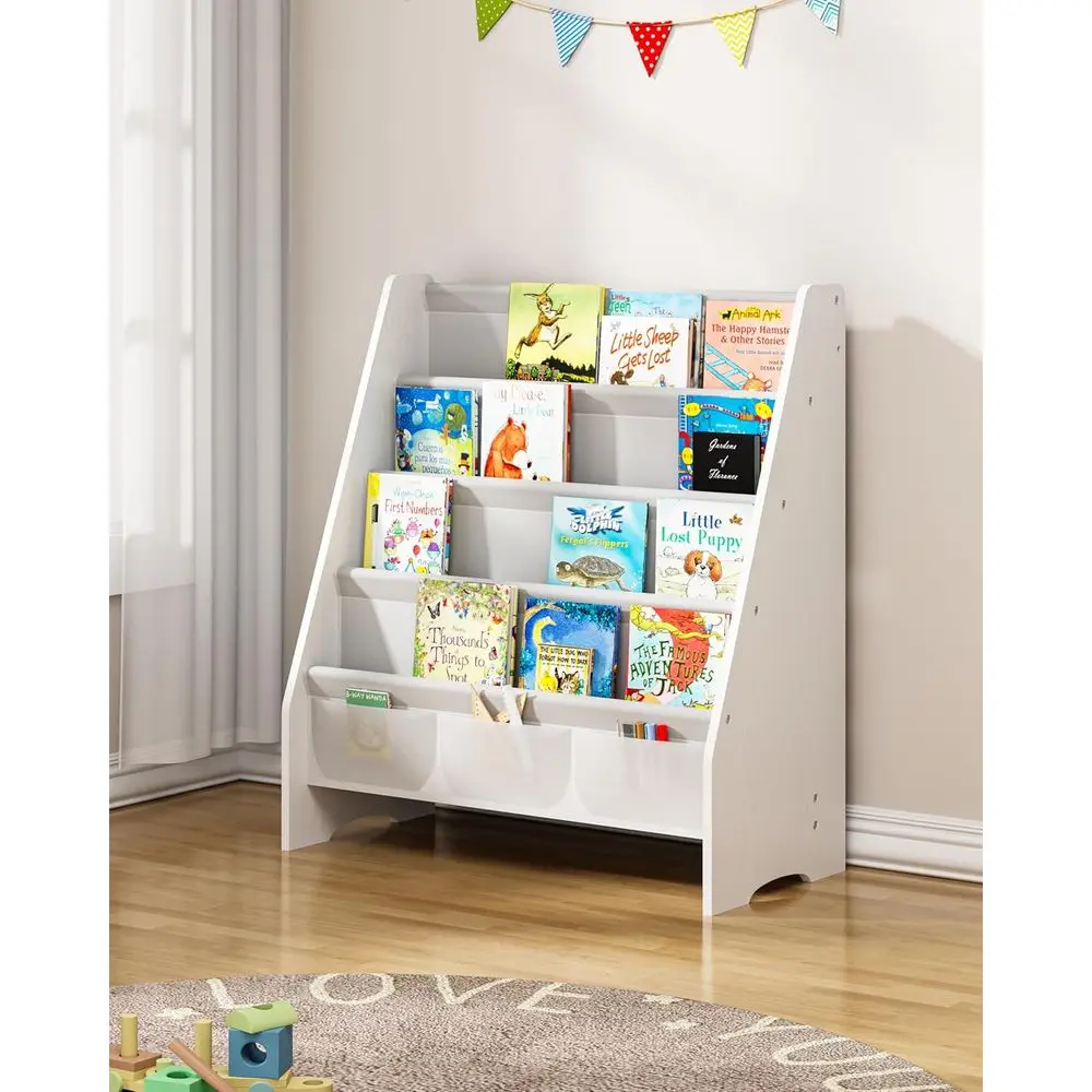 Sturdy Kids Bookshel,4-Tier Book Shel or Kids Room with Tear-Proo rd abric-Nursery Room Playroom Classroom,Deep Slings to Keep B
Sturdy Kids Bookshel,4-Tier Book Shel or Kids Room with Tear-Proo rd abric-Nursery Room Playroom Classroom,Deep Slings to Keep B