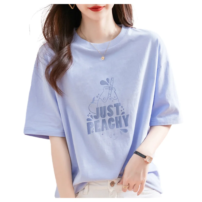 Short sleeve t-shirt for women, cotton casual round neck, leisure, loose, thin bottom, Outer wear, summer
Short sleeve t-shirt for women, cotton casual round neck, leisure, loose, thin bottom, Outer wear, summer