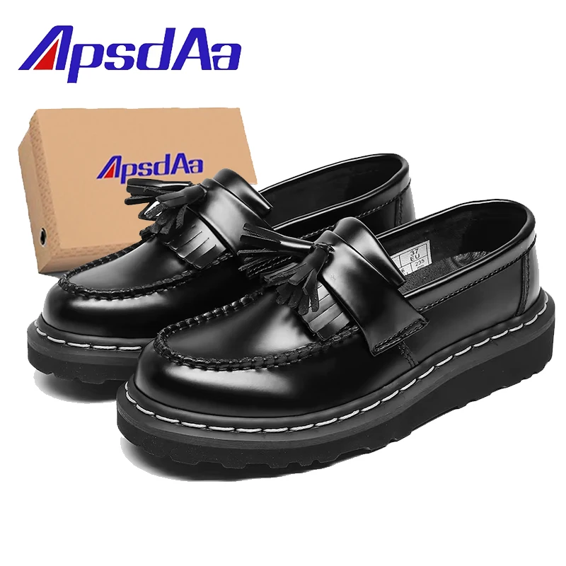 Men Women Tassels Genuine Leather Shoes Thick Sole 6CM Slip-On British Business Shoes Loafers Dress Shoes Footwear Size 35-46
Men Women Tassels Genuine Leather Shoes Thick Sole 6CM Slip-On British Business Shoes Loafers Dress Shoes Footwear Size 35-46