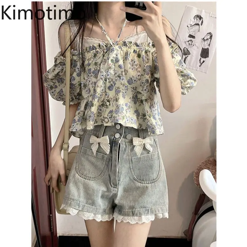 Kimotimo Denim Shorts Women 2025 Summer Sweet Bow Spliced Lace Hem High Waisted Short Jeans Japanese Kawaii All Match Streetwear
Kimotimo Denim Shorts Women 2025 Summer Sweet Bow Spliced Lace Hem High Waisted Short Jeans Japanese Kawaii All Match Streetwear