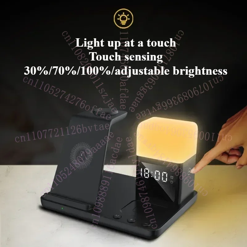 6-in-1 Night Light 15W Desktop Alarm Clock Night Light Stand Quick Charging Stand for Samsung Mobile Wireless Charger
6-in-1 Night Light 15W Desktop Alarm Clock Night Light Stand Quick Charging Stand for Samsung Mobile Wireless Charger