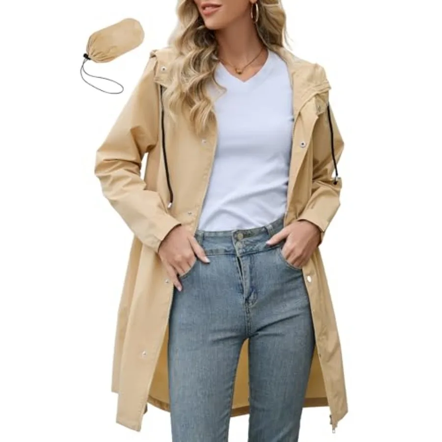 Zando Long Packable Rain Jacket Women Waterproof - Raincoat for Women Rain Coat with Hood Lightweight Outdoor Windbreaker
Zando Long Packable Rain Jacket Women Waterproof - Raincoat for Women Rain Coat with Hood Lightweight Outdoor Windbreaker