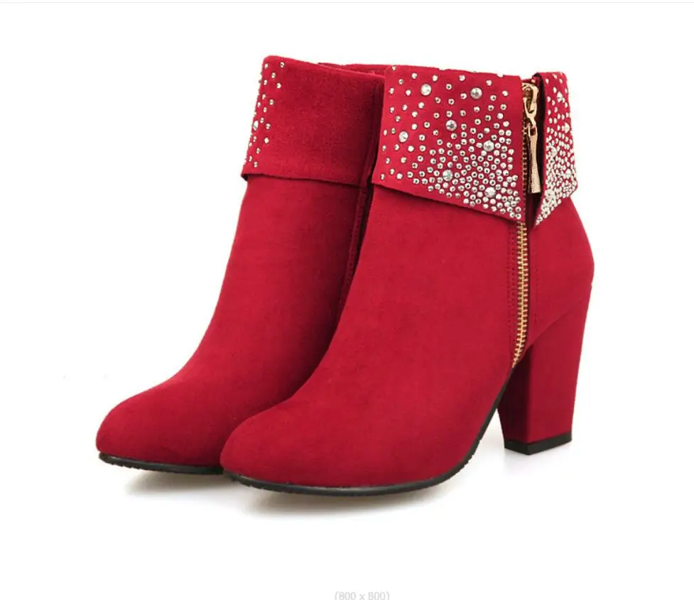 New Spring Winter Women Pumps Boots High Quality Water diamond Ladies Shoes Suedes High Heels Thick Heel Short Boots Large size
New Spring Winter Women Pumps Boots High Quality Water diamond Ladies Shoes Suedes High Heels Thick Heel Short Boots Large size