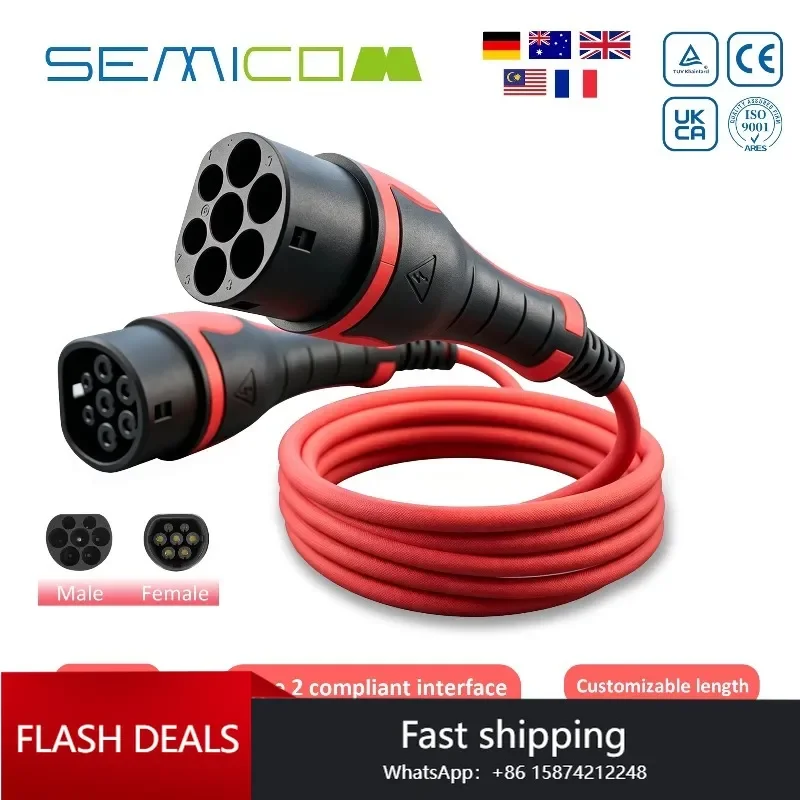 Brand New Charger 32A EV Charging Cable Electric Vehicle Car Charger 5M Type 2 to Type 2 with Male and Female Connector
Brand New Charger 32A EV Charging Cable Electric Vehicle Car Charger 5M Type 2 to Type 2 with Male and Female Connector