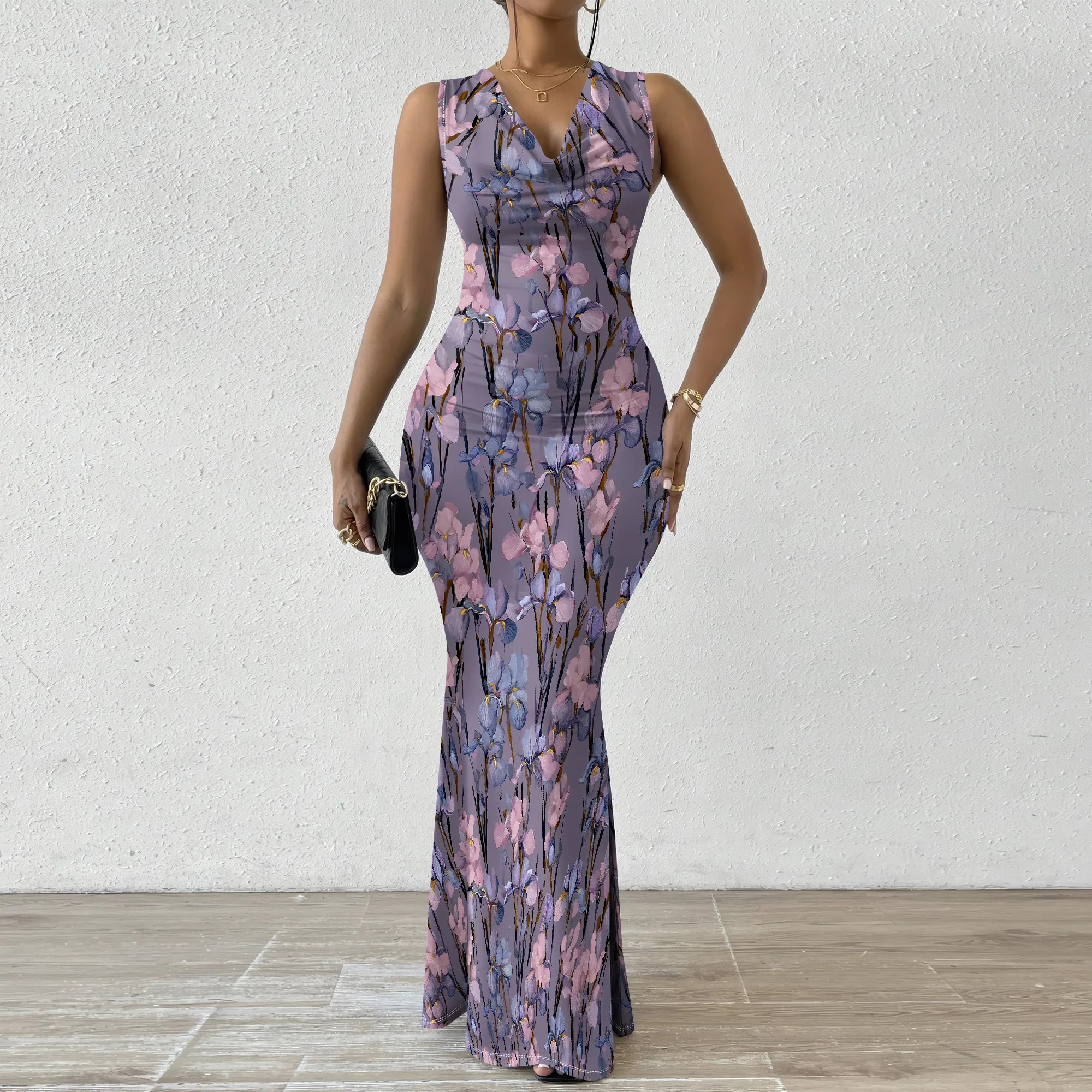 Floral Bodycon Maxi Dress XS-2XL - Elegant Purple Flower Print for Spring Weddings, Summer Events & Evening Wear
Floral Bodycon Maxi Dress XS-2XL - Elegant Purple Flower Print for Spring Weddings, Summer Events & Evening Wear