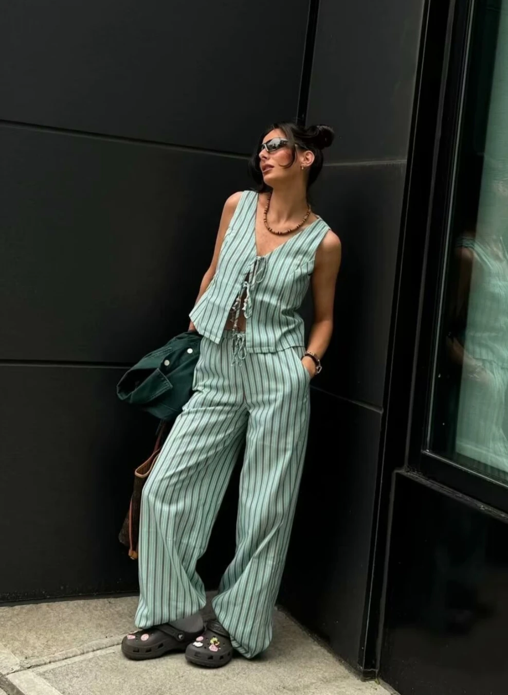 Rindu TRAF 2024 Women's Striped Tops and Pants Shirts & Blouses Korean Popular Clothes Blouse Y2K Top Japanese Vintage Clothing
Rindu TRAF 2024 Women's Striped Tops and Pants Shirts & Blouses Korean Popular Clothes Blouse Y2K Top Japanese Vintage Clothing