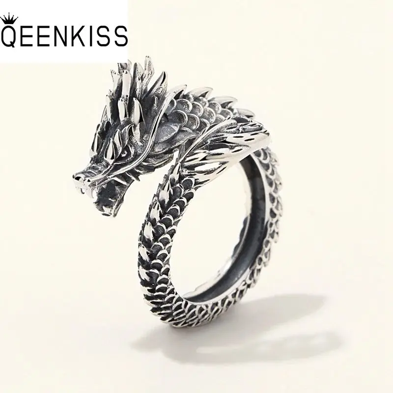 QEENKISS 925 Sterling Silver Ring for Men Father Vintage Adjustable Dragon Open Ring Fine Jewelries Wholesale Party Gift RG6816
QEENKISS 925 Sterling Silver Ring for Men Father Vintage Adjustable Dragon Open Ring Fine Jewelries Wholesale Party Gift RG6816