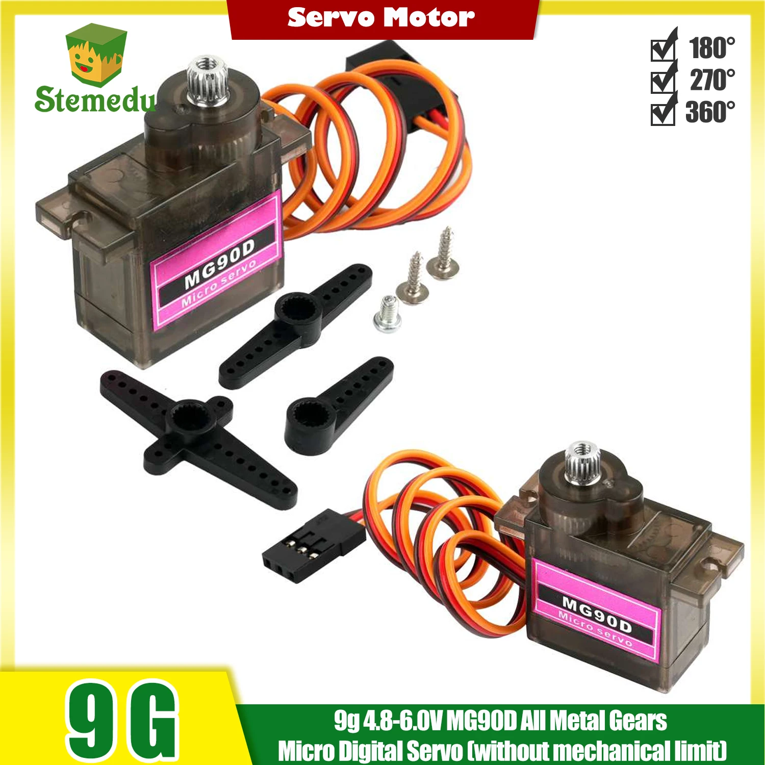 1/2/4/10pcs 9g MG90D Micro Digital Servo 180°/270°/360° MG90S MG90 Upgrated Metal Gear Steering For RC Plane Helicopter Drone
1/2/4/10pcs 9g MG90D Micro Digital Servo 180°/270°/360° MG90S MG90 Upgrated Metal Gear Steering For RC Plane Helicopter Drone