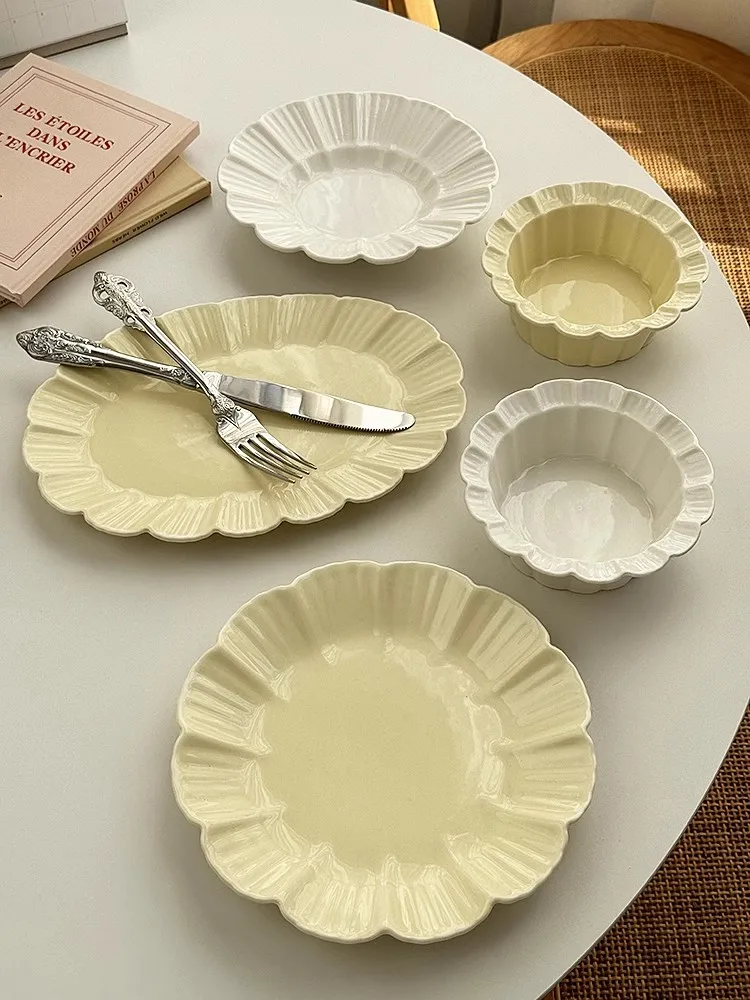 Anmuli Cerc Dinnerware Set Yellow And White Color Blo Pleated Lace Rice Bowl And Plate Multifunctional Korean Sle
Anmuli Cerc Dinnerware Set Yellow And White Color Blo Pleated Lace Rice Bowl And Plate Multifunctional Korean Sle