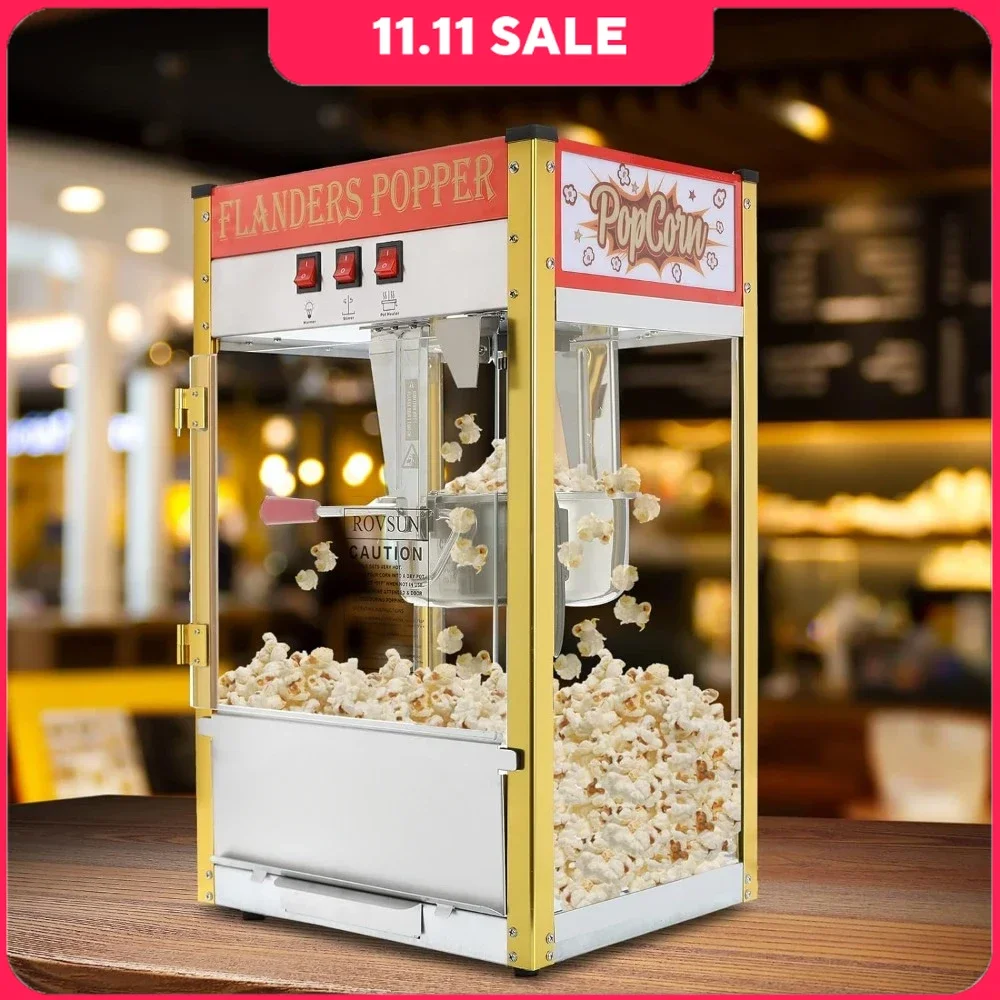 8 Ounce Commercial Popcorn Machine, 32 Cups W/Stainless Steel Scoop, Oil Spoon & 3 Popcorn Cups, Countertop Popcorn Maker
8 Ounce Commercial Popcorn Machine, 32 Cups W/Stainless Steel Scoop, Oil Spoon & 3 Popcorn Cups, Countertop Popcorn Maker