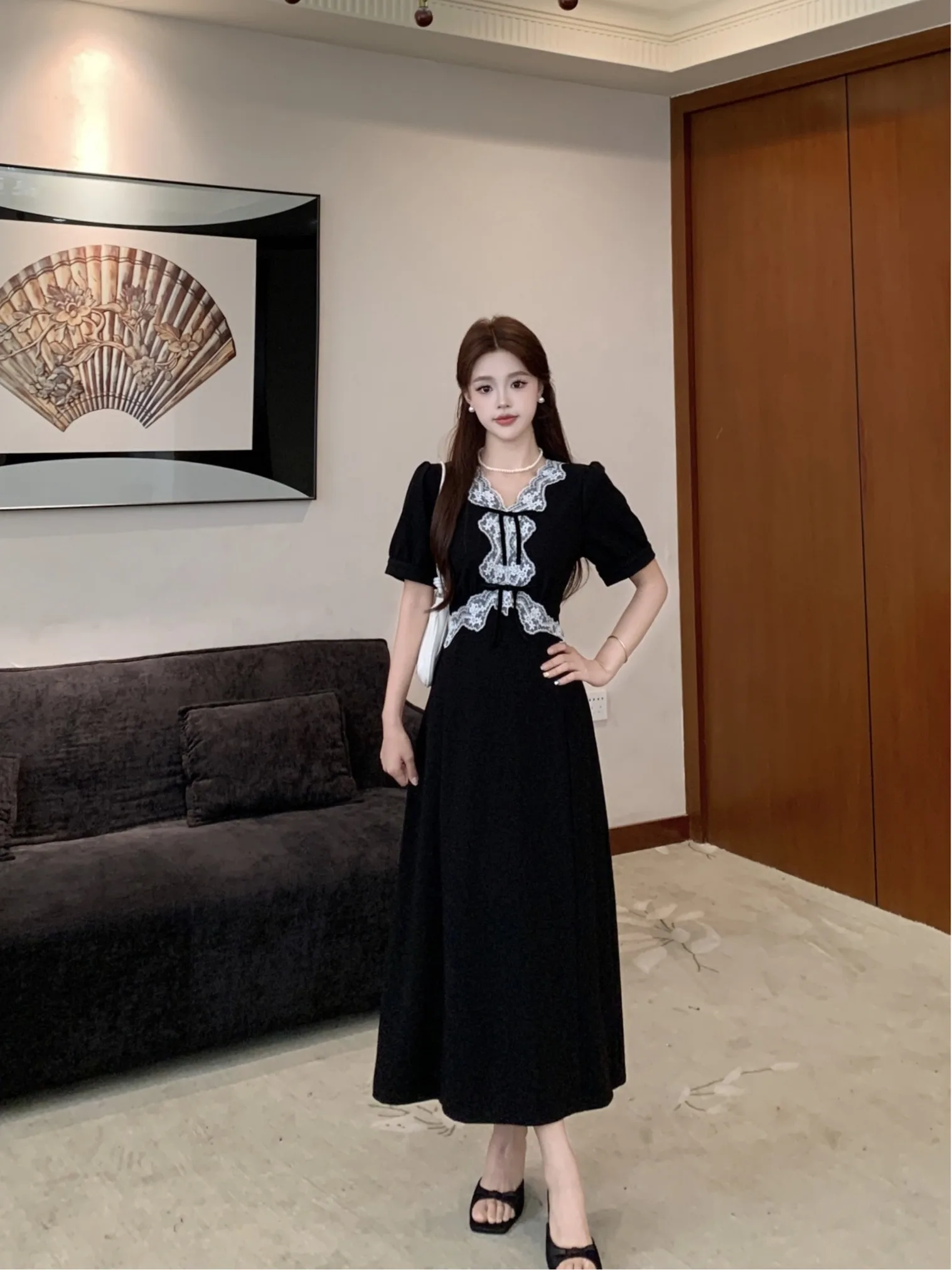 plus Size Lace Knot Dress Slimming Waist Design Summer New Style Elegant Little Black Dress Korean Style Commute
plus Size Lace Knot Dress Slimming Waist Design Summer New Style Elegant Little Black Dress Korean Style Commute