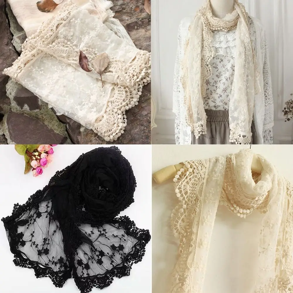 White Black Lace Flower Scarf Lightweight Long Foulard Soft Shawl Breathable Mesh Wrap Embroidered Flower Scarf
White Black Lace Flower Scarf Lightweight Long Foulard Soft Shawl Breathable Mesh Wrap Embroidered Flower Scarf