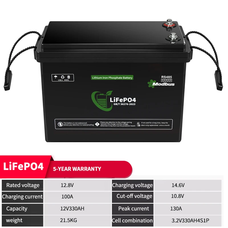 Lithium Iron Phosphate Battery12.8V 330Ah LiFePO4 Deep Cycle Battery for RV Solar Panel
Lithium Iron Phosphate Battery12.8V 330Ah LiFePO4 Deep Cycle Battery for RV Solar Panel