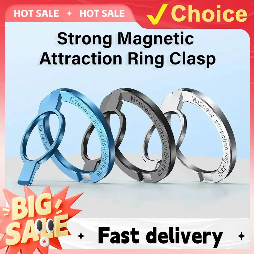 Magnetic Ring Phone Stand Metal Desk Buckle Holder Foldable Removable Mobile Phone Bracket For Magsafe iPhone 17 16 15 14 13 12
Magnetic Ring Phone Stand Metal Desk Buckle Holder Foldable Removable Mobile Phone Bracket For Magsafe iPhone 17 16 15 14 13 12
