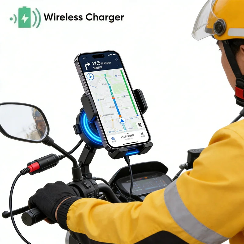Motorcycle Handlebar Phone Holder Fast Wireless Charging USB Quick Charge Motorbike Mirror Mount Stand
Motorcycle Handlebar Phone Holder Fast Wireless Charging USB Quick Charge Motorbike Mirror Mount Stand