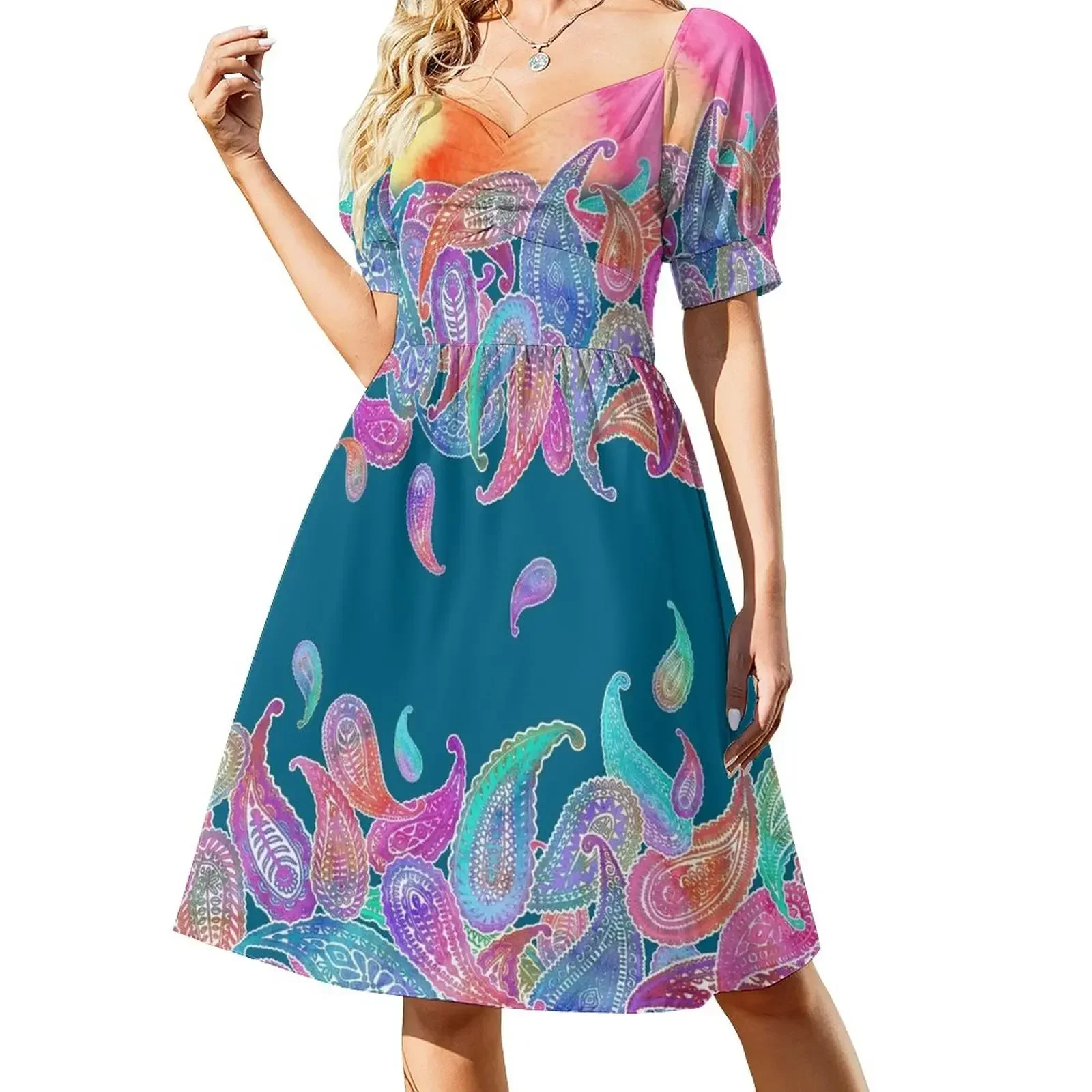 Rainbow Paisley Rain on Blue Short-Sleeved Dress summer dress women 2025 Long dress woman summer
Rainbow Paisley Rain on Blue Short-Sleeved Dress summer dress women 2025 Long dress woman summer
