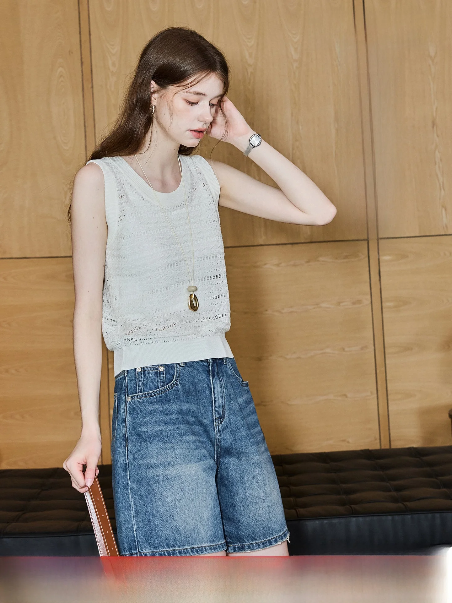 Linen Blend Hollow out Knitted Vest for Commuting Breathable Slimming Layering Outerwear Summer Casual round Neck Short
Linen Blend Hollow out Knitted Vest for Commuting Breathable Slimming Layering Outerwear Summer Casual round Neck Short