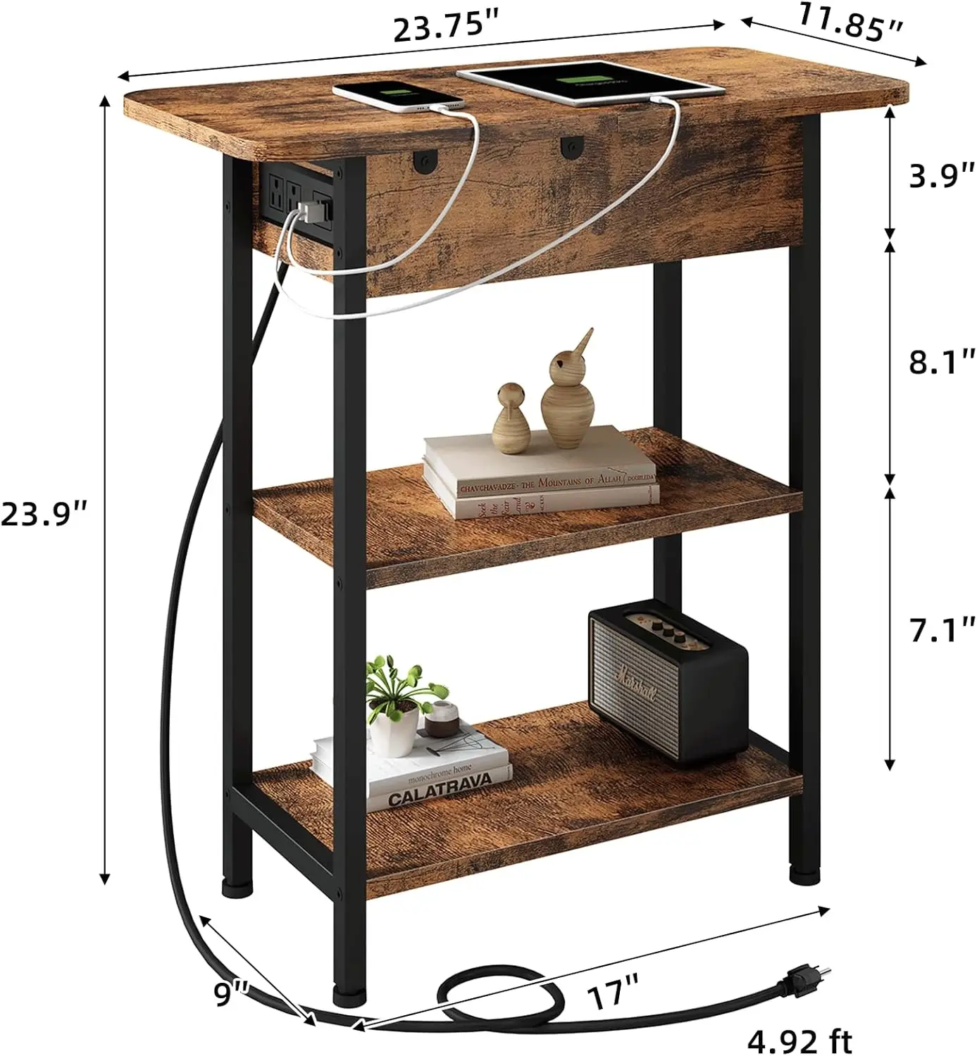 End Table with Charging Station, Flip Top Side Table with USB Ports and Outlets, Nightstand for Small Spaces, Bedside Tables
End Table with Charging Station, Flip Top Side Table with USB Ports and Outlets, Nightstand for Small Spaces, Bedside Tables