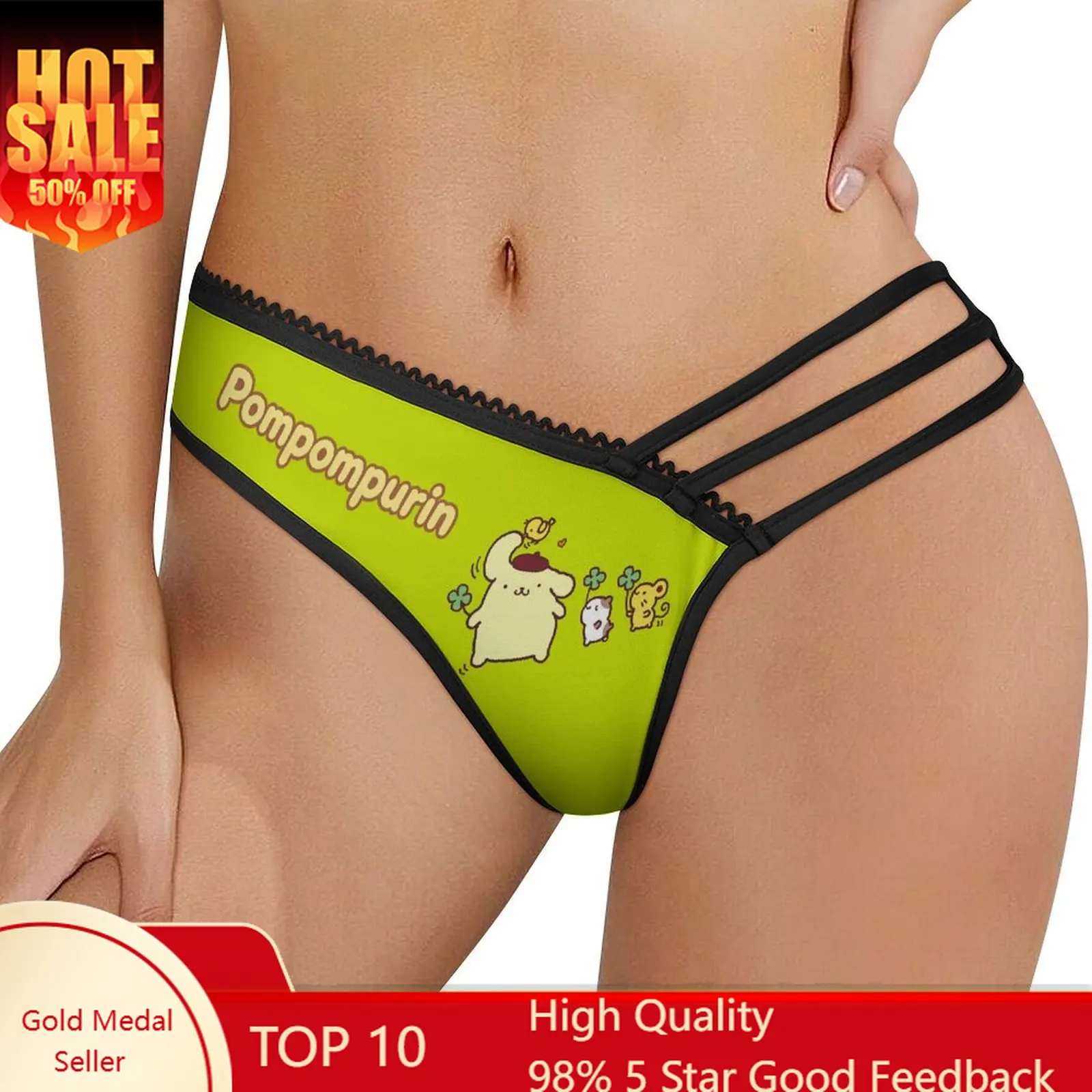 Pompompurin Sexy Panties Woman Sanrio Lingerie Panty Sheer V-string Cute Underpants Breathable Hipsters
Pompompurin Sexy Panties Woman Sanrio Lingerie Panty Sheer V-string Cute Underpants Breathable Hipsters
