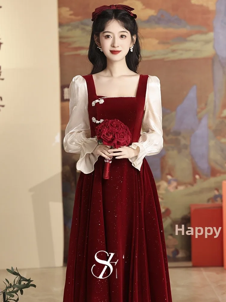 Princ Sle Long Sve Mid-Length Wedding Dr Autumn Winter New Arrival Ele Sensation Bridal Gown Fem Faion
Princ Sle Long Sve Mid-Length Wedding Dr Autumn Winter New Arrival Ele Sensation Bridal Gown Fem Faion