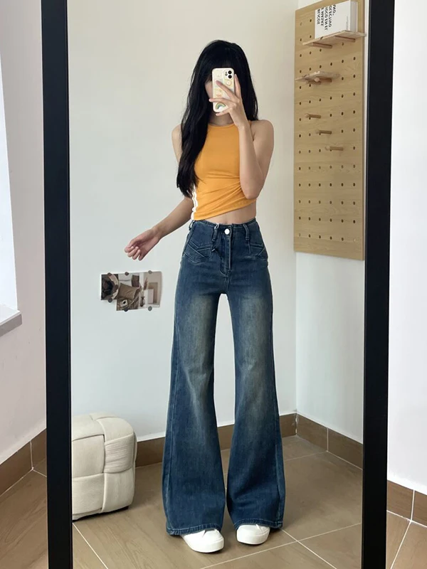 Джинсы женские с низкой посадкой, расклешенные, из денима, осенние, новинка, в американском ретро-стиле, прямые, широкие, свободного кроя
Джинсы женские с низкой посадкой, расклешенные, из денима, осенние, новинка, в американском ретро-стиле, прямые, широкие, свободного кроя