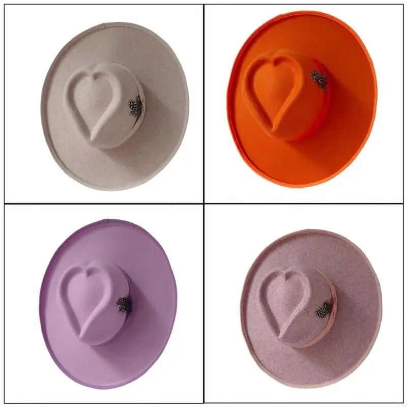 L5YA Homburg Heart Top Classical Styling Hat Gifts for Boyfriend Hat Wide Brimmed Unisex Wear for Gatherings Photo Props
L5YA Homburg Heart Top Classical Styling Hat Gifts for Boyfriend Hat Wide Brimmed Unisex Wear for Gatherings Photo Props