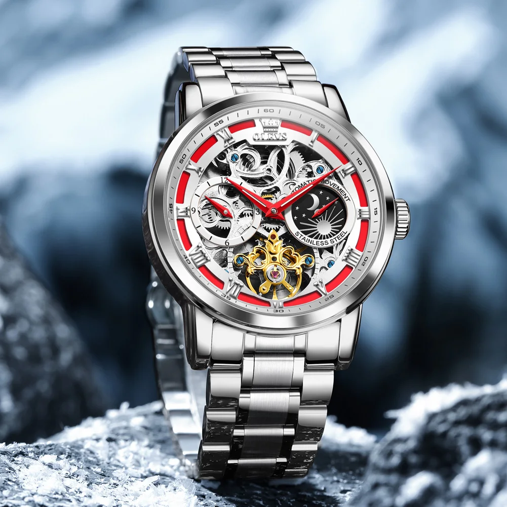 Luxury OLEVS Automatic Men's High Quality Business Watch Stainless Steel Tourbillon Mechanical Skeleton Male Wrist Watches
Luxury OLEVS Automatic Men's High Quality Business Watch Stainless Steel Tourbillon Mechanical Skeleton Male Wrist Watches