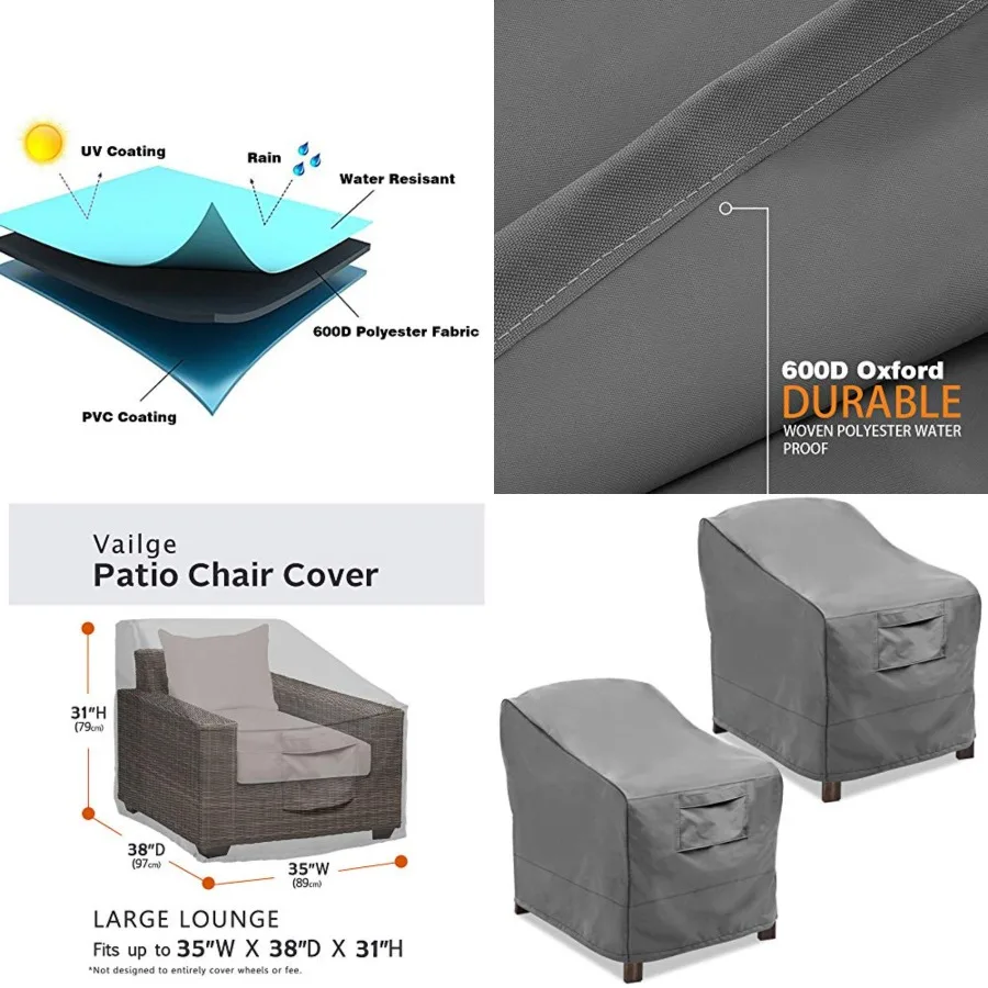 Patio s, Lounge Deep Seat Cover, Heavy Duty and Waterproof Outdoor Lawn Patio Furniture Covers 2 Pack - Large
Patio s, Lounge Deep Seat Cover, Heavy Duty and Waterproof Outdoor Lawn Patio Furniture Covers 2 Pack - Large