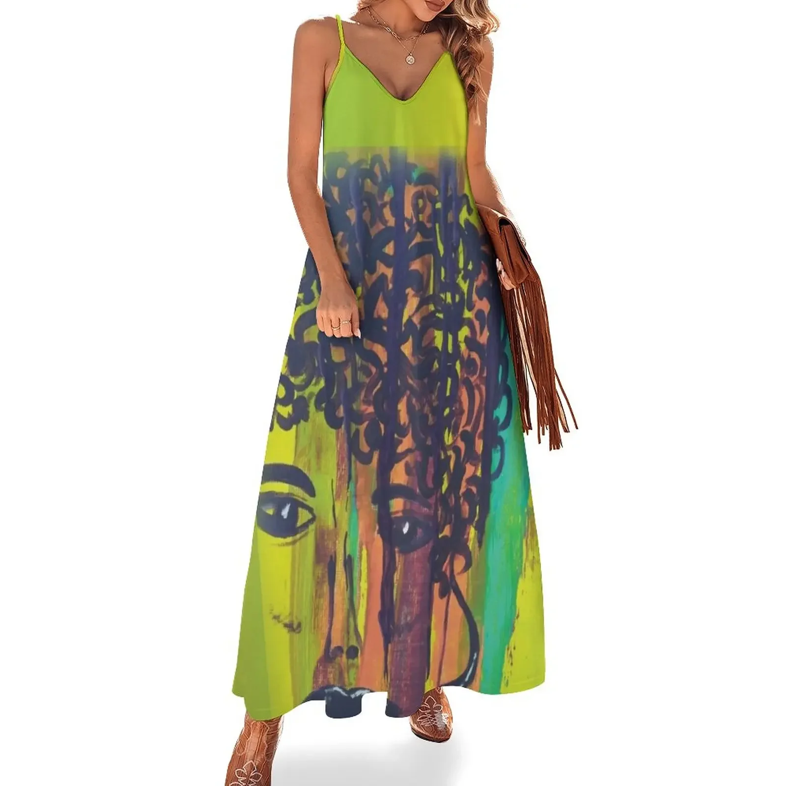 Abstract Acrylic Painting Curly Haired Girl Gradient Background Sleeveless Dress Evening dresses elegant dress
Abstract Acrylic Painting Curly Haired Girl Gradient Background Sleeveless Dress Evening dresses elegant dress