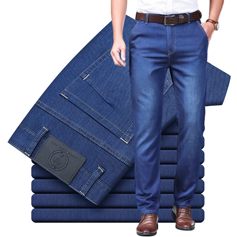 2026 Summer Brand Business Casual Lightweight Breathable Men's Straight Jeans Soft Denim High Waist Thin Stretch Casual Pants
2026 Summer Brand Business Casual Lightweight Breathable Men's Straight Jeans Soft Denim High Waist Thin Stretch Casual Pants