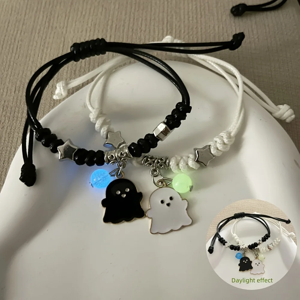 A Pair of Luminous Ghost Bracelets, Korean-Style Fashion Glow-in-the-Dark Wristbands for Couples and Best Friends, Gift for Friends
A Pair of Luminous Ghost Bracelets, Korean-Style Fashion Glow-in-the-Dark Wristbands for Couples and Best Friends, Gift for Friends