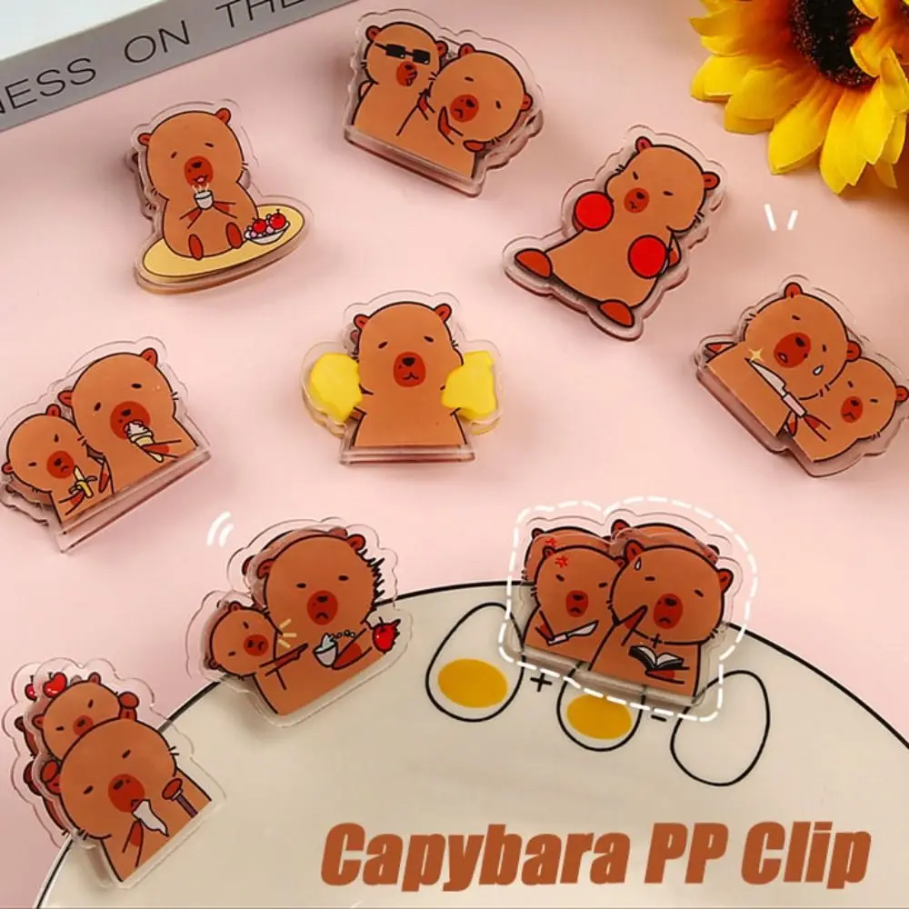 9Pcs Cartoon Capybara PP Clip Double-sided Mini Cartoon Memo Clip Bookmark Desk Organizer Acrylic Paper Clip Student
9Pcs Cartoon Capybara PP Clip Double-sided Mini Cartoon Memo Clip Bookmark Desk Organizer Acrylic Paper Clip Student