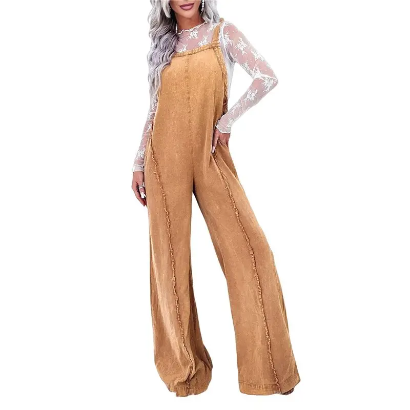 A24F-Women Loose Fit Denim Jumpsuit Adjustable Straps Wide Leg Long Pants Frayed Jean Overalls
A24F-Women Loose Fit Denim Jumpsuit Adjustable Straps Wide Leg Long Pants Frayed Jean Overalls